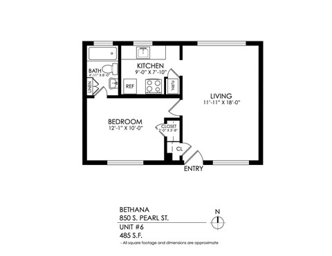 A floor plan of an apartment at Bethana street.
